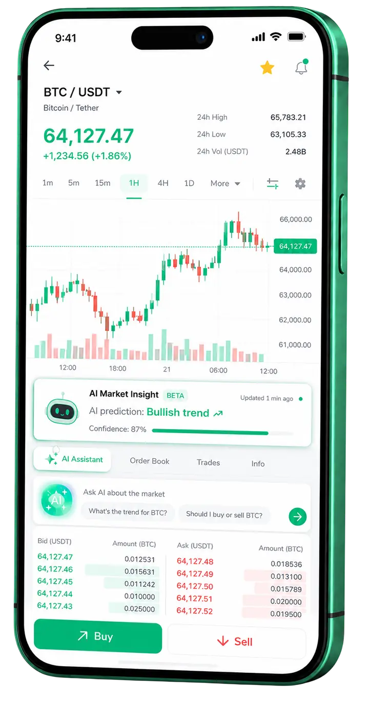 Nexute Brillo — aplicación móvil Panel móvil de trading Nexute Brillo